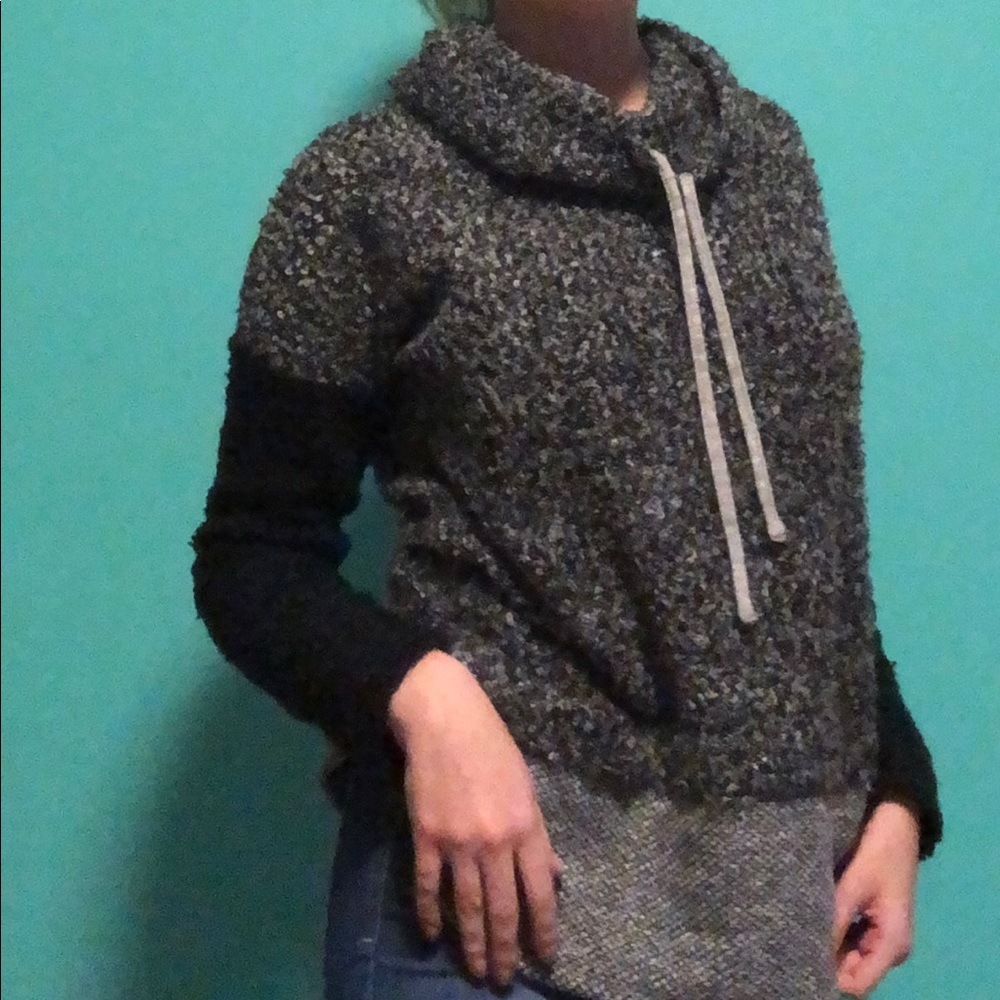 Black and Grey cowl neck sweater